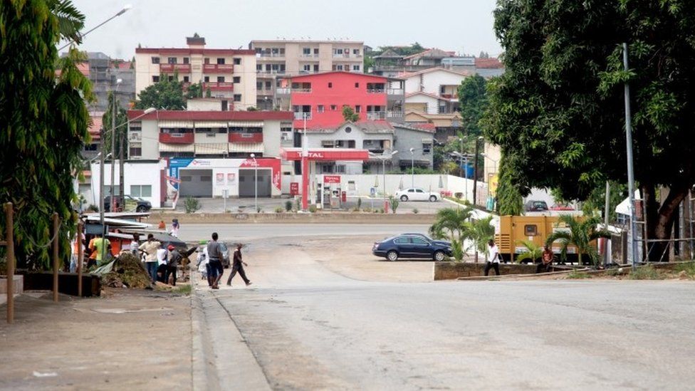 An empty street is seen in Abidjan, Ivory Coast, May 15, 2017.