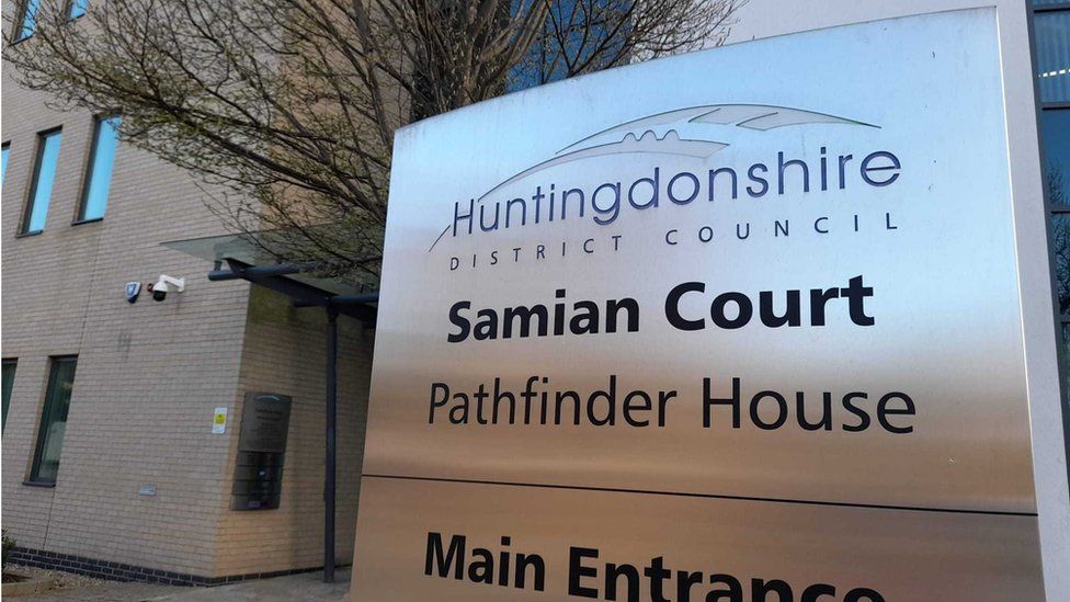 Sign outside a Huntingdonshire District Council office building