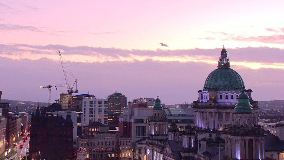 Sunrise over Belfast City Hall