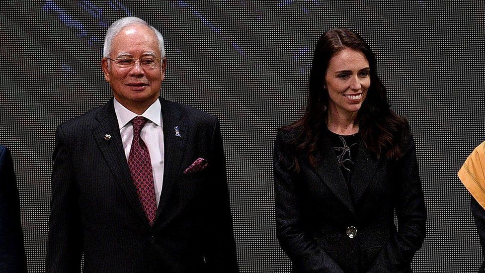 Malaysian PM Najib Razak and New Zealand PM Jacinda Ardern