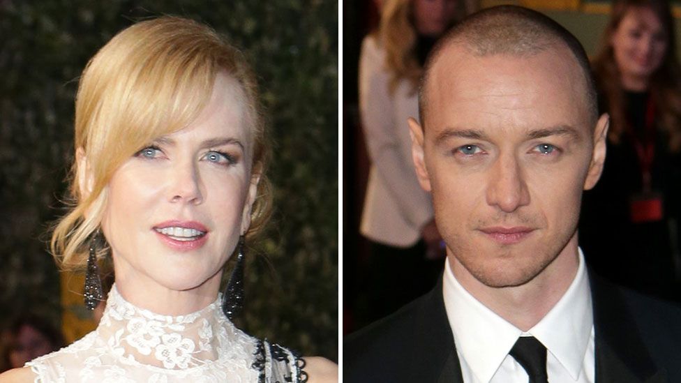 Nicole Kidman and James McAvoy on the red carpet at the Evening Standard Theatre Awards