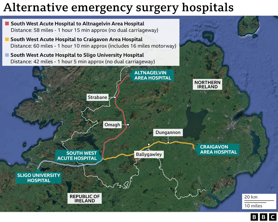 Eine Karte anderer Krankenhäuser