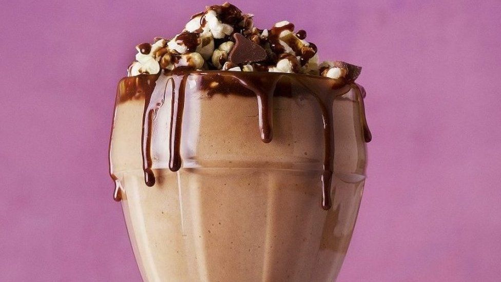Chocolate and peanut butter freakshake
