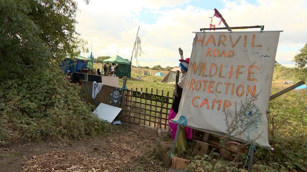 Protest camp at Harefield