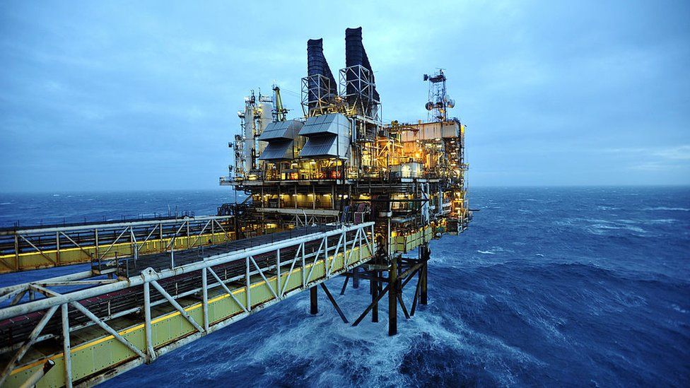 A general view of the BP ETAP (Eastern Trough Area Project) oil platform in the North Sea
