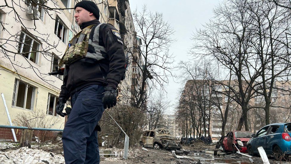 Russia's missile strike caused considerable damage, which Kyiv blamed on debris from 10 ballistic missiles it had shot down