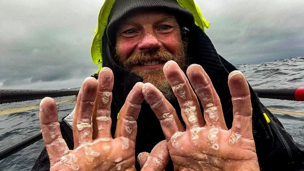 Former marine completes unsupported Atlantic row BBC News