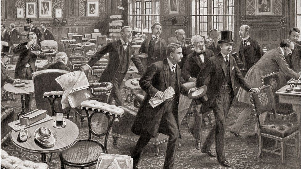 A depiction from 1901of MPs being summoned to vote by the division bell