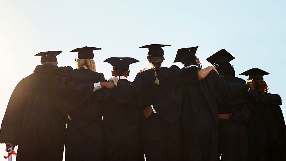 Students at their graduation ceremony