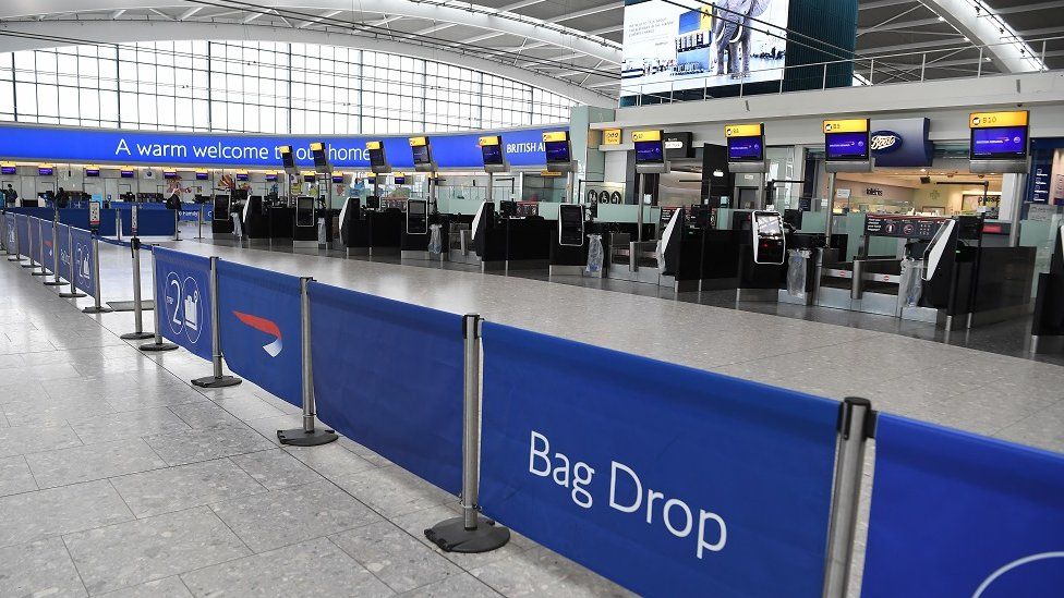 Terminal 5 at Heathrow Airport on Saturday