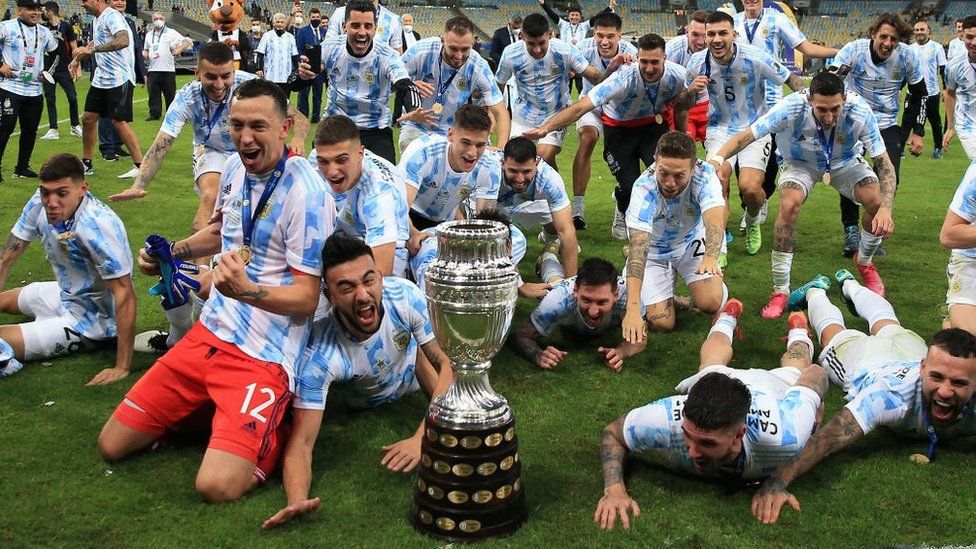 Argentina winning the Copa America in 2021