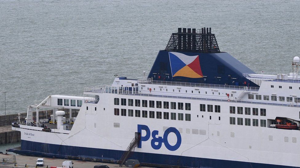 A P&O cruise shipped docked at Dover port
