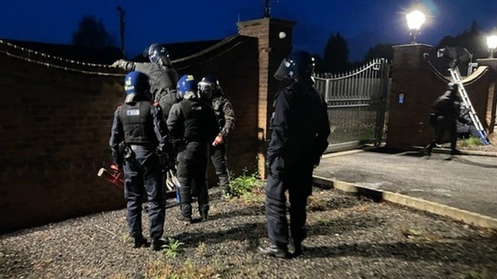 A police raid in Stondon Massey, Essex