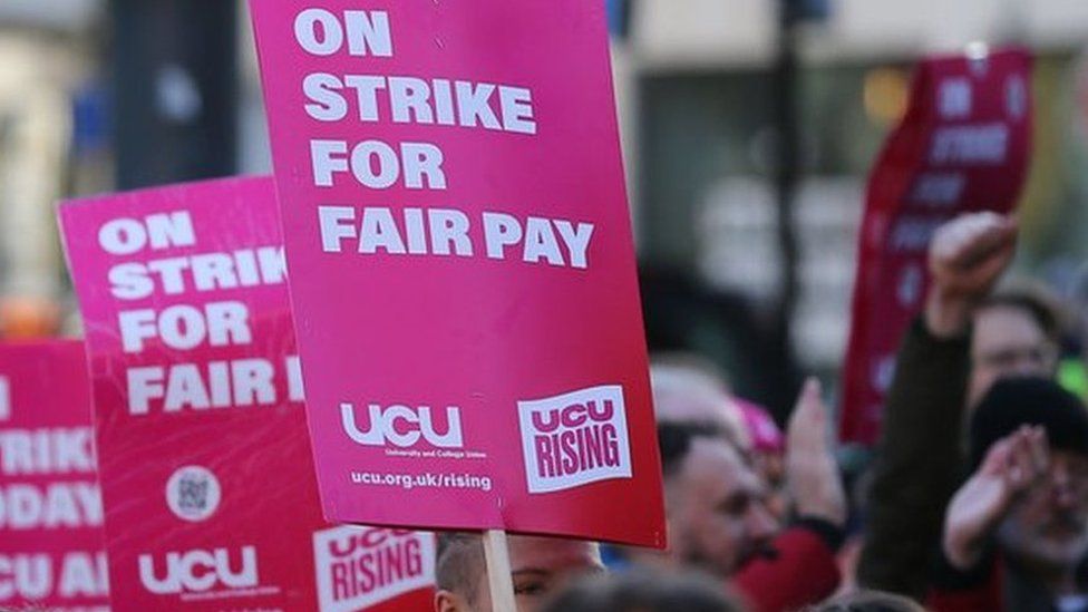 UCU members on strike in Manchester in November