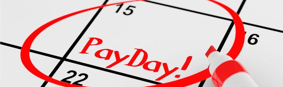 Pay Day circled on calendar