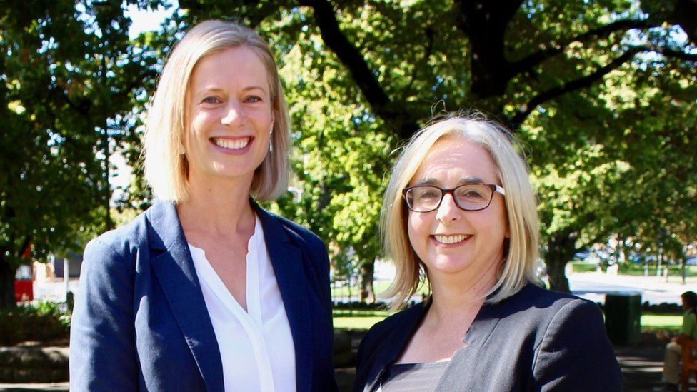 Tasmania's opposition leader Rebecca White and her deputy, Michelle O'Byrne