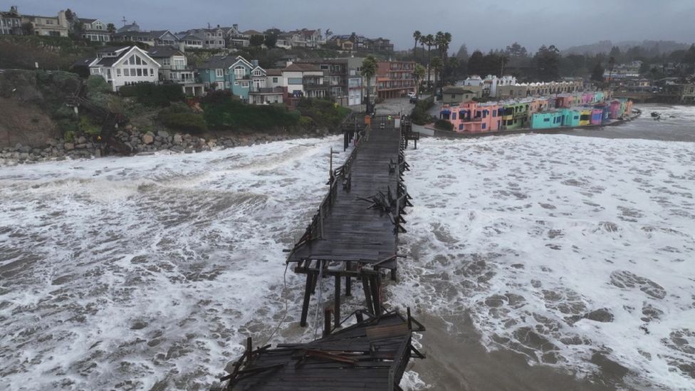 Piers were damaged along the coast, including this one in the popular community of Capitola