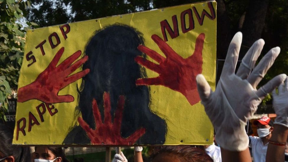 Nayay NGO protest to seek justice for Hathras gang rape victims at Jantar Mantar, on October 11, 2020 in New Delhi, India.