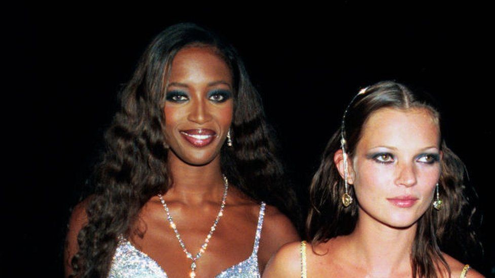 Supermodels Naomi Campbell and Kate Moss
