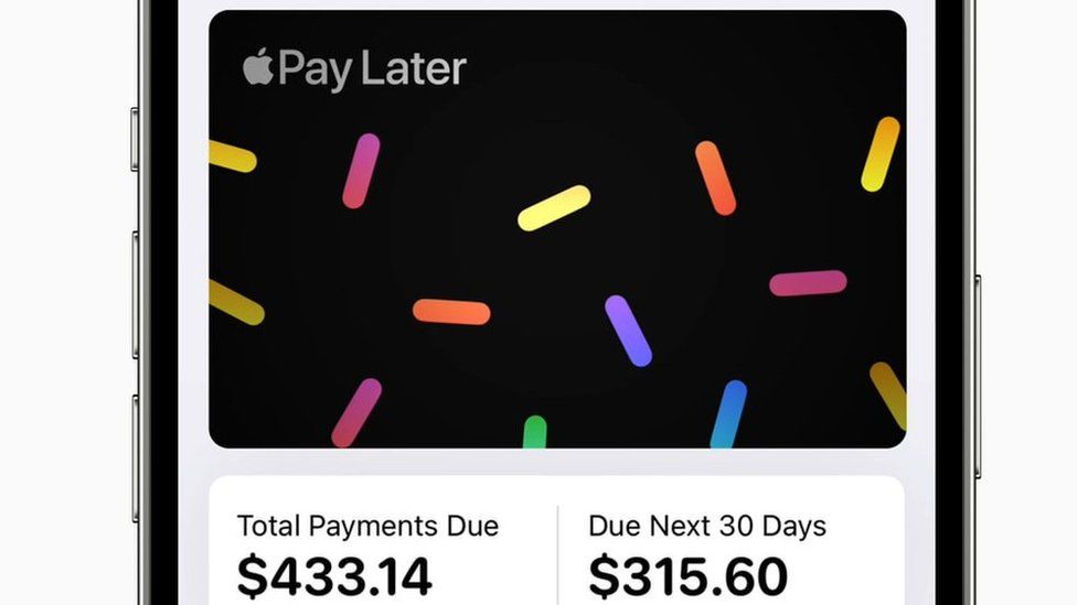Крупный план экрана Apple Pay Later, показывающий общую сумму платежей.