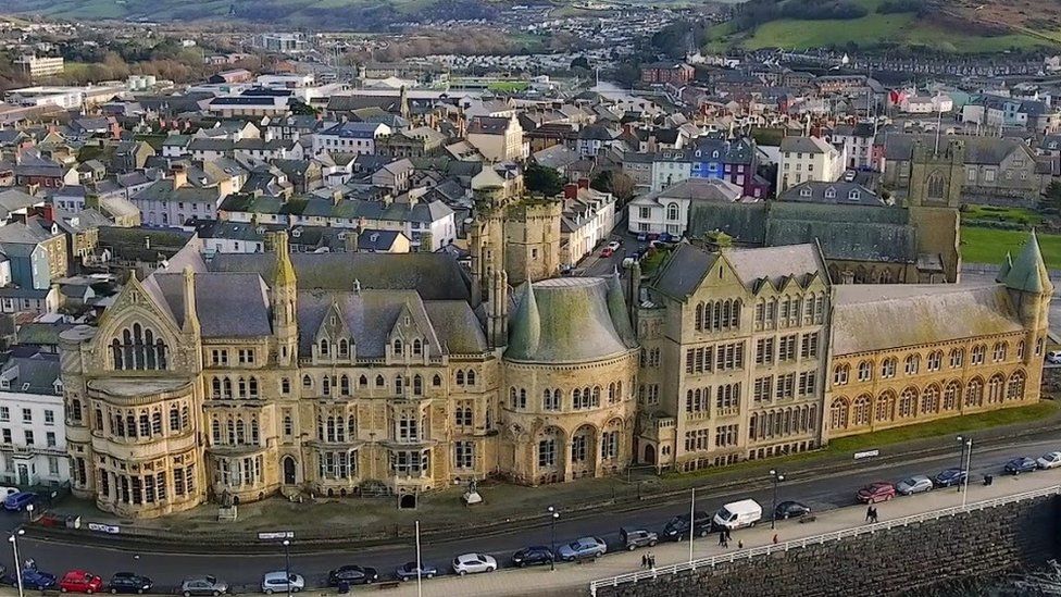 Image of the Old College from a distance taken by a drone