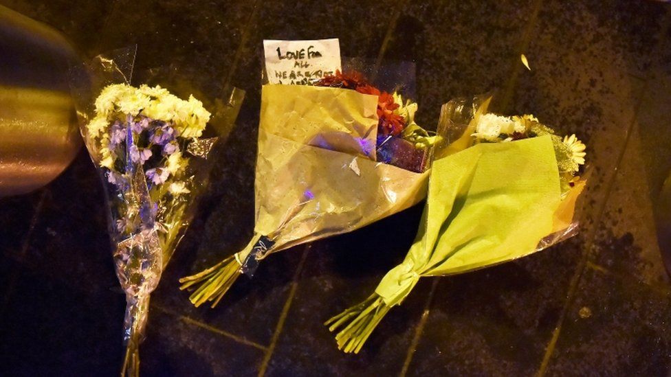Flowers at the scene of the Westminster attack