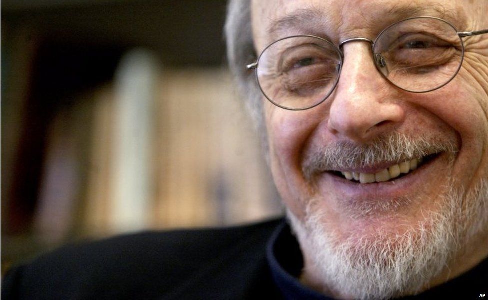 American author E.L. Doctorow smiles during an interview in his office at New York University in New York. 27 April 2014