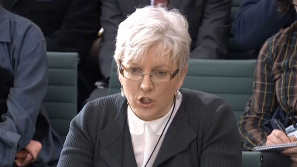 Carrie Gracie giving evidence to the DCMS committee