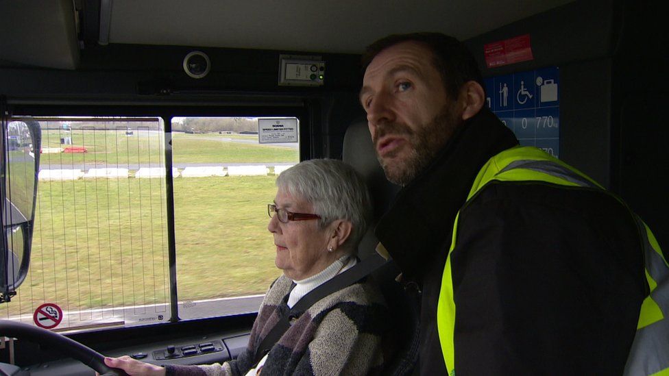 Granny drives Translink bus for first time aged 82 BBC News