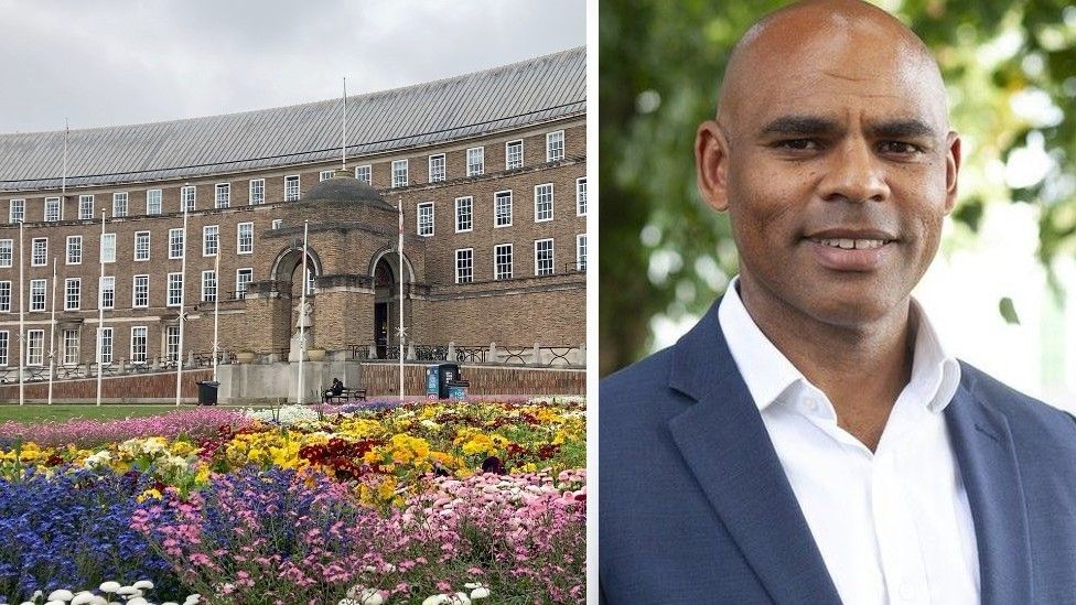 City Hall in Bristol and Marvin Rees