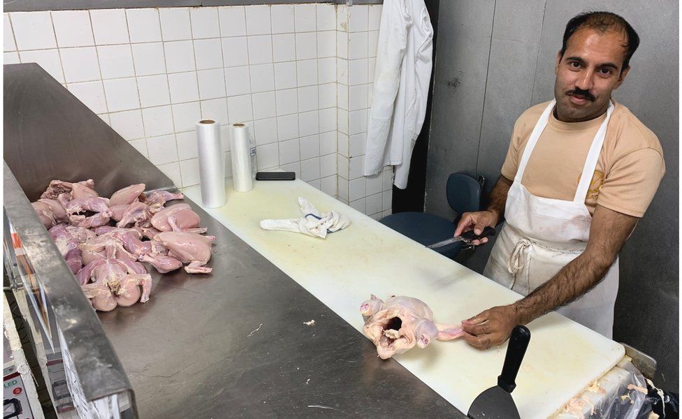 A butcher at work
