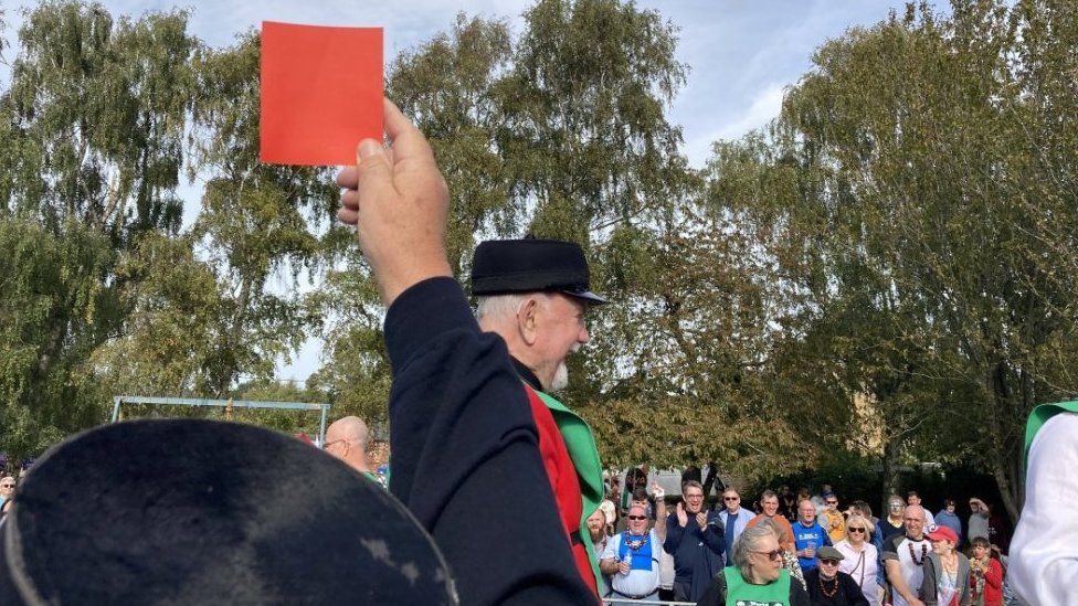 Red card at conker match