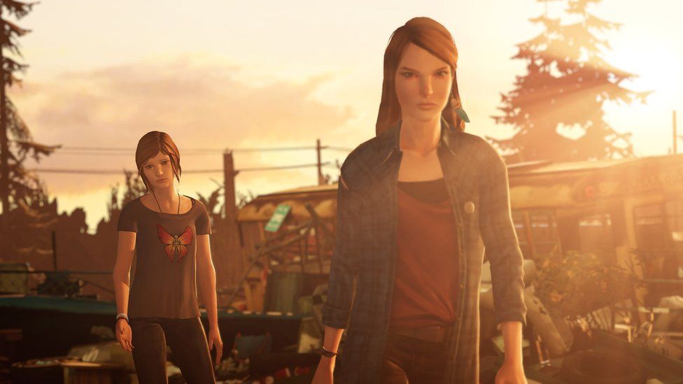 A screenshot of Chloe and Rachel from Life is Strange: Before the Storm