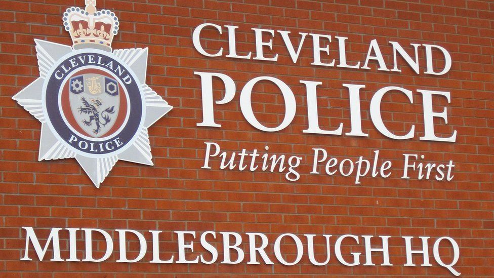 Cleveland Police logo at the Middlesbrough headquarters