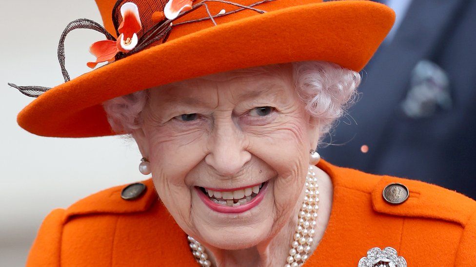 Queen Elizabeth II attends the launch of The Queen's Baton Relay for Birmingham 2022, the XXII Commonwealth Games at Buckingham Palace on October 07, 2021