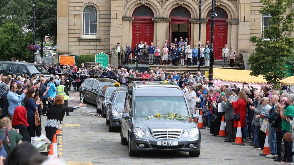 Funeral cortege in Batley