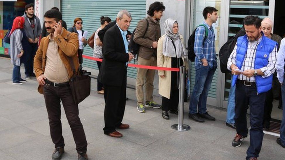 Visa queue in Istanbul