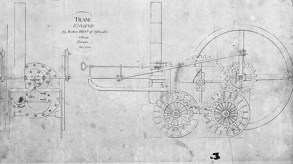 Trevithick's steam locomotive