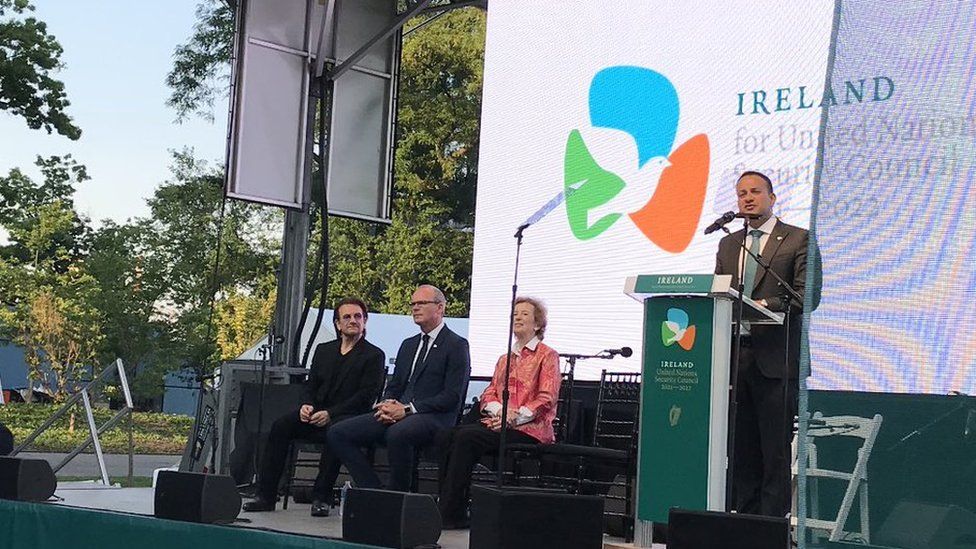 Leo Varadkar speaking at the launch of Ireland's bid