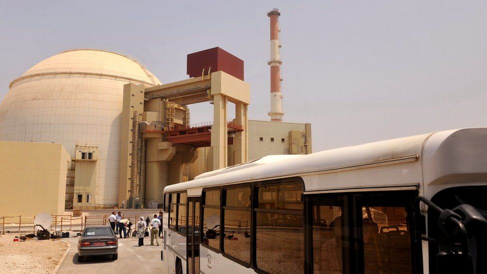 Nuclear reactor building at Russian-built Bushehr nuclear power plant on August 21, 2010