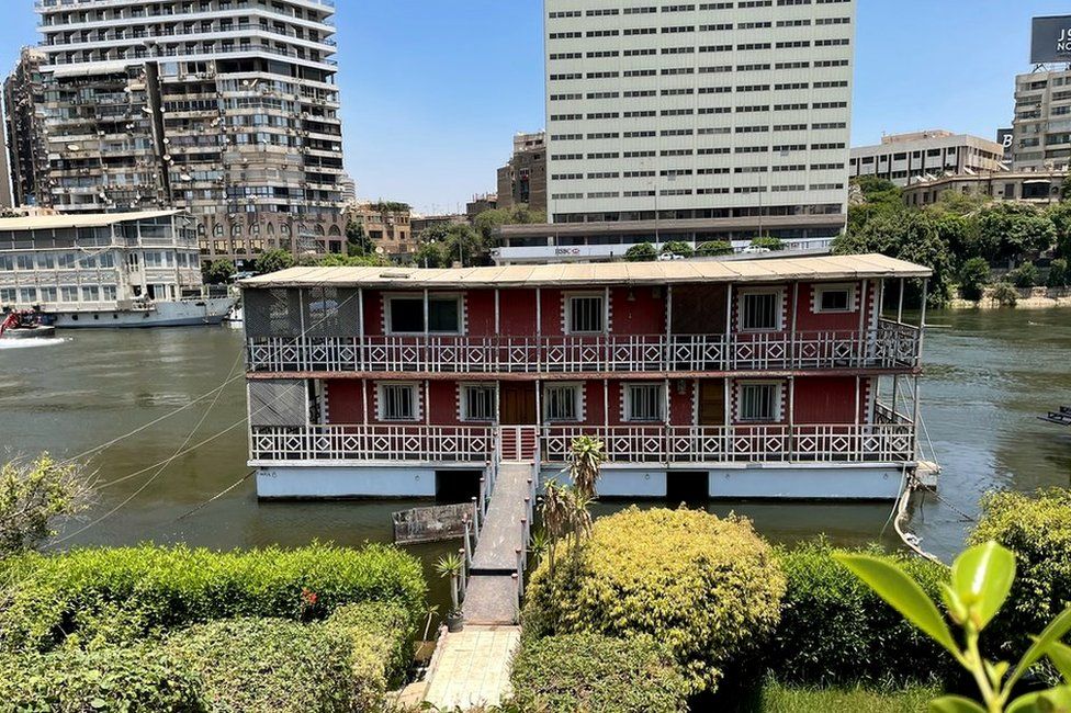 Ekhlas Helmy's houseboat on the River Nile in central Cairo, Egypt