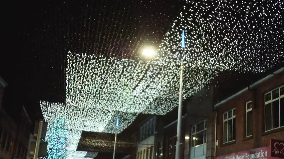 Animated light show during the Lisburn Light Festival