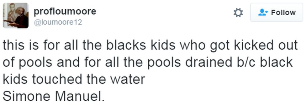 A tweet reads: "this is for all the blacks kids who got kicked out of pools and for all the pools drained b/c black kids touched the water"