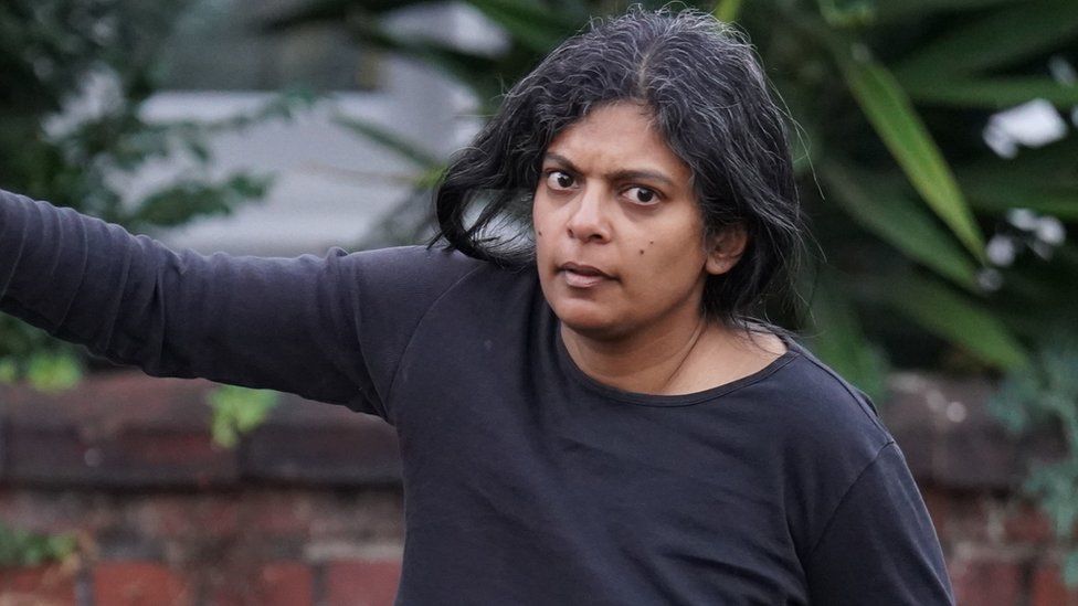 Labour MP Rupa Huq outside her home in London after she was suspended by the Labour Party