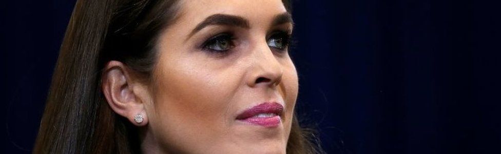 Republican presidential nominee Donald Trump's press secretary Hope Hicks is pictured during a campaign event in Phoenix, Arizona.