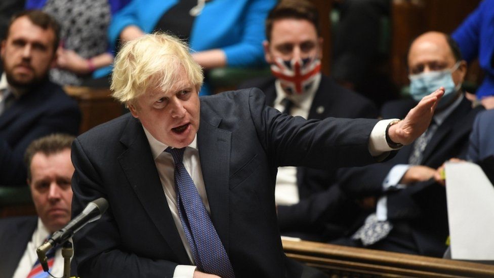 Prime Minister Boris Johnson during Prime Minister's Questions at the House of Commons, London on Wednesday 17 November 2021.