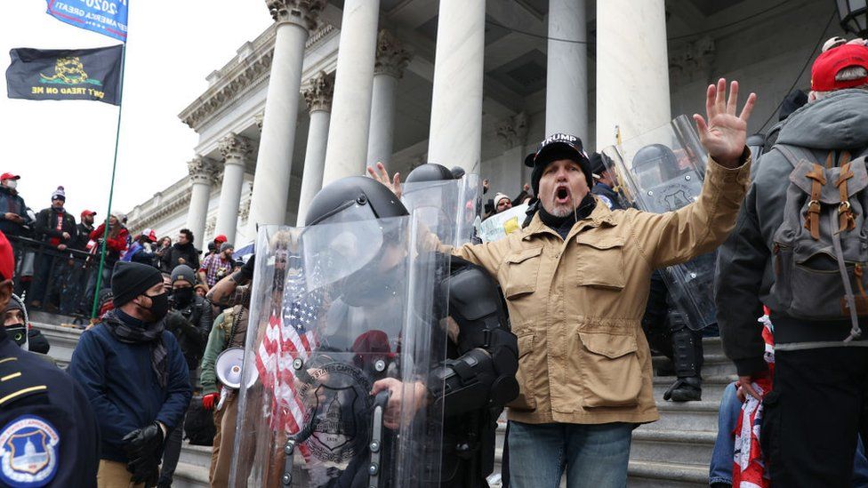 Protesters storming Capitol Hill building in Washington