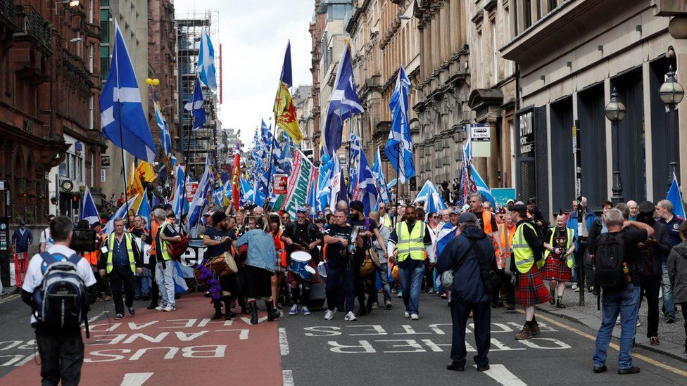 Thousands March In Glasgow In Support Of Independence Bbc News