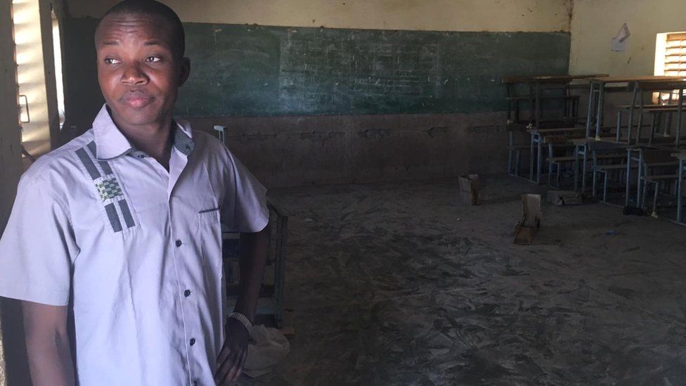 Samuel Sawadogo at a school in Foubé, Burkina Faso