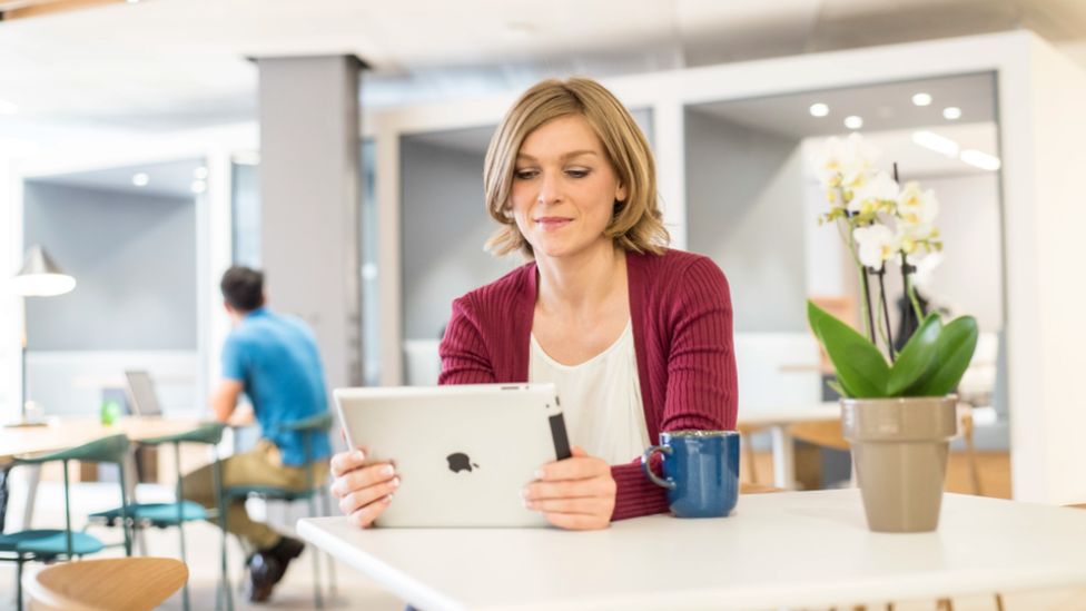 Woman with ipad